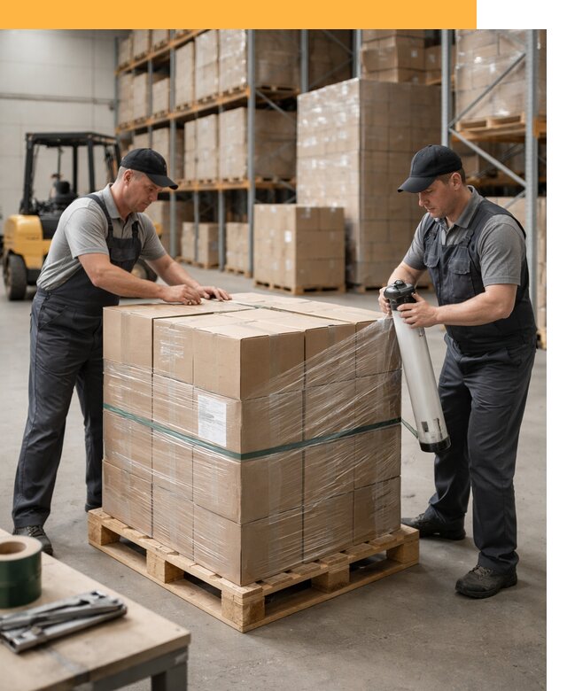 Упаковка и паллетирование грузов от 3607 руб: защита и крепление